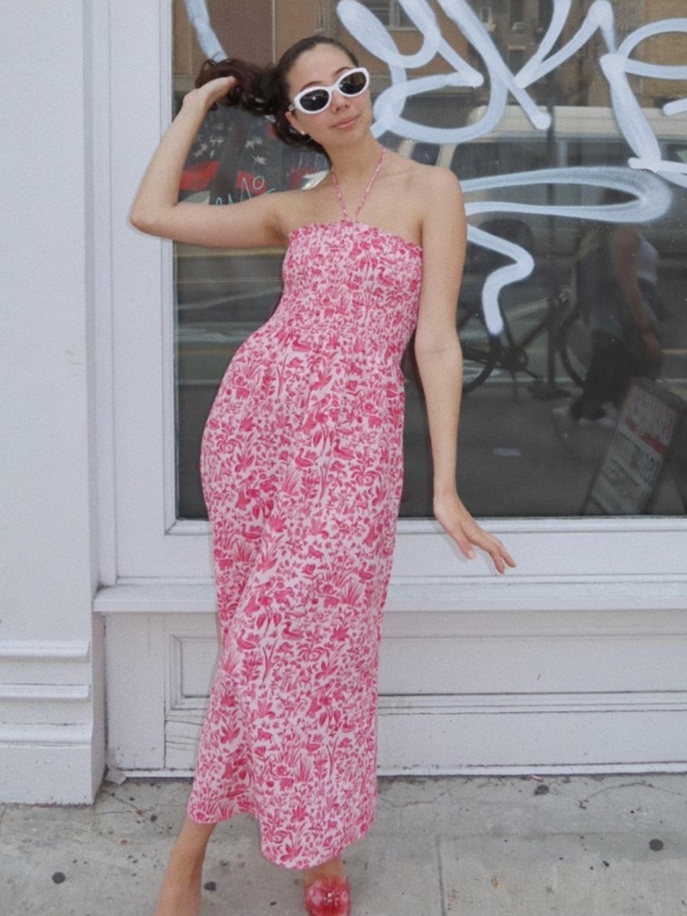 Hill House Nap Dress XXL Pink Floral Smocked Maxi Dress Cottagecore